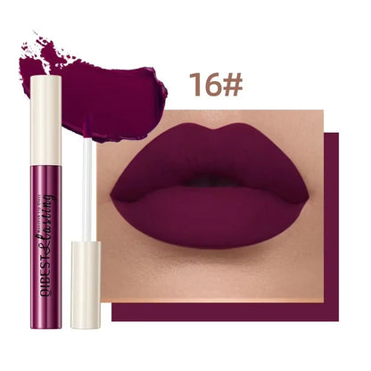 Nude Matte Lip Gloss 24 Colors Long-Lasting Velvet Lipstick Waterproof Non-Stick Cup Sexy Red Dark Lip Tint Makeup Cosmetic