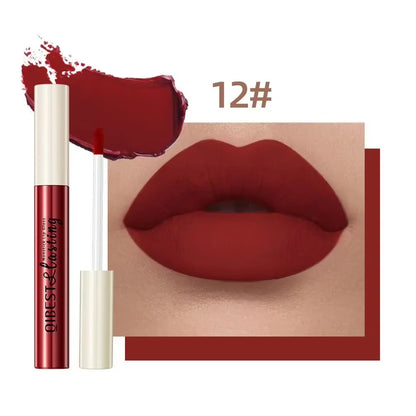 Nude Matte Lip Gloss 24 Colors Long-Lasting Velvet Lipstick Waterproof Non-Stick Cup Sexy Red Dark Lip Tint Makeup Cosmetic