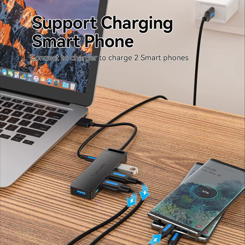 USB C HUB 4 Ports USB Type C to USB Splitter with Micro Charge Power for Lenovo Macbook Pro Ipad Samsung PC USB 3.0 HUB