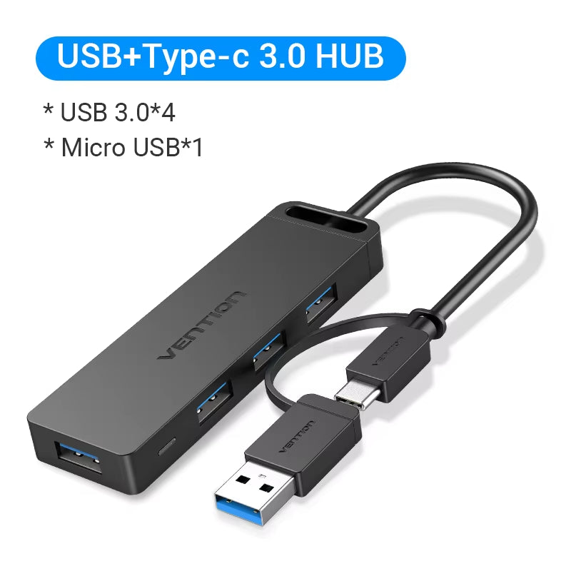 USB C HUB 4 Ports USB Type C to USB Splitter with Micro Charge Power for Lenovo Macbook Pro Ipad Samsung PC USB 3.0 HUB