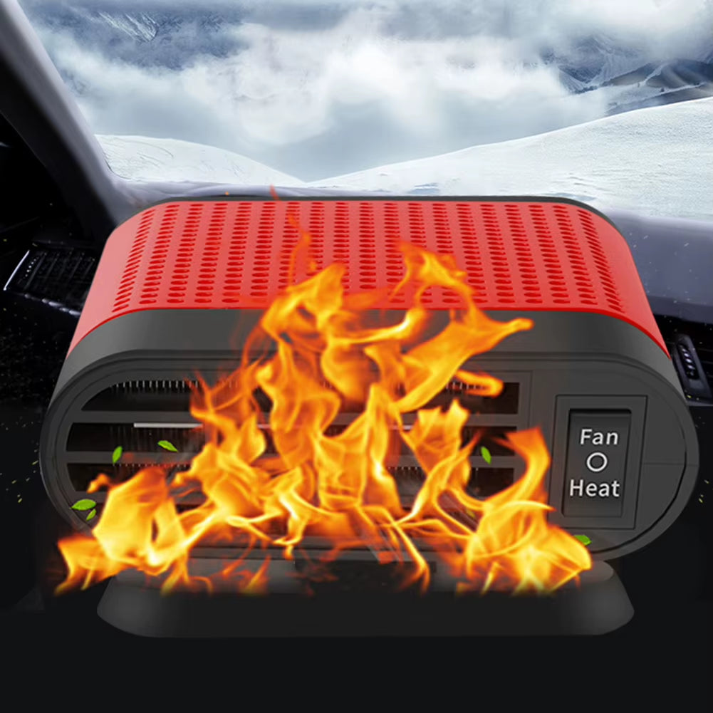 120W Car Heater 12V/24V Electric Cooling Heating Fan Electric Heater Fan Windshield Defogging Demister Defroster Car Supplies