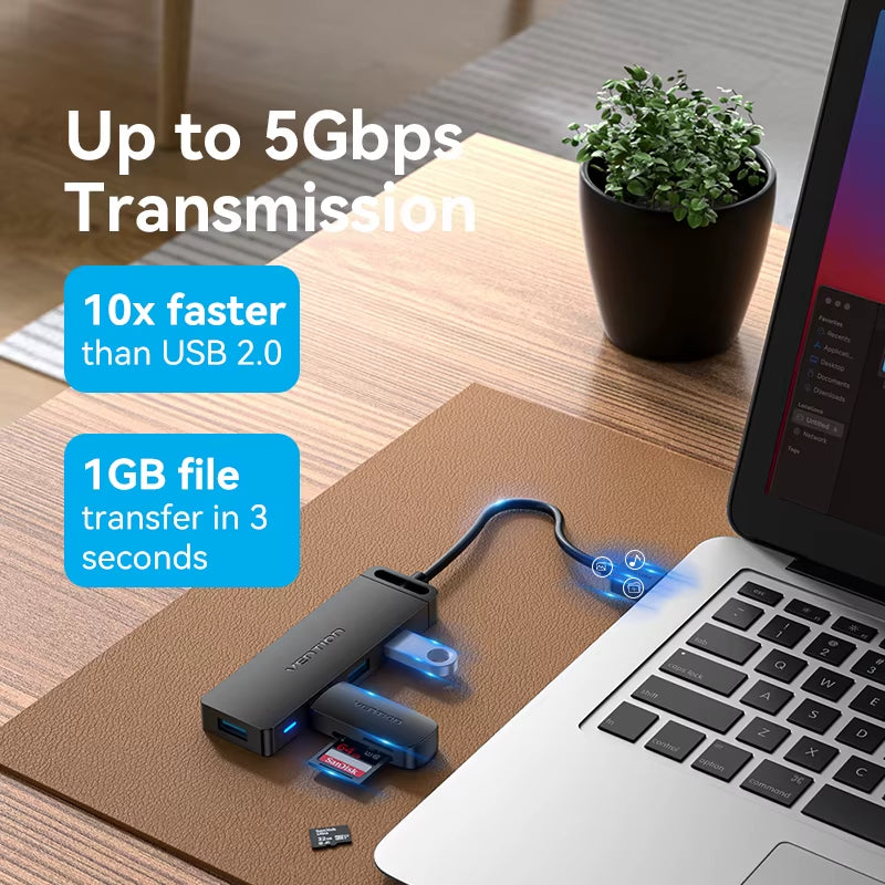 USB C HUB 4 Ports USB Type C to USB Splitter with Micro Charge Power for Lenovo Macbook Pro Ipad Samsung PC USB 3.0 HUB