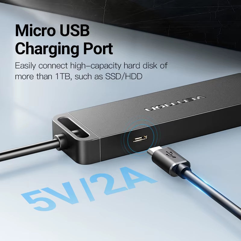 USB C HUB 4 Ports USB Type C to USB Splitter with Micro Charge Power for Lenovo Macbook Pro Ipad Samsung PC USB 3.0 HUB
