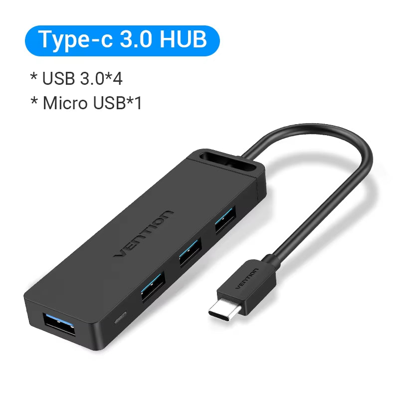 USB C HUB 4 Ports USB Type C to USB Splitter with Micro Charge Power for Lenovo Macbook Pro Ipad Samsung PC USB 3.0 HUB